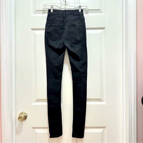 BOB Jeans - Black High Waist Distressed Skinny Stretch Jeans - Size 0 - Picture 5 of 9